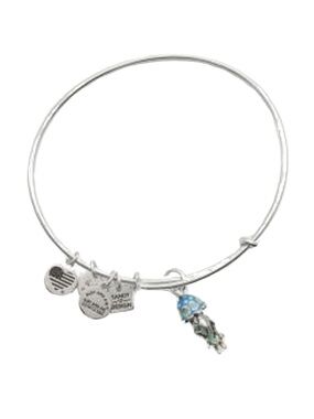 NWT! RETIRED Alex and Ani Jellyfish Charm Bangle Bracelet - Silver